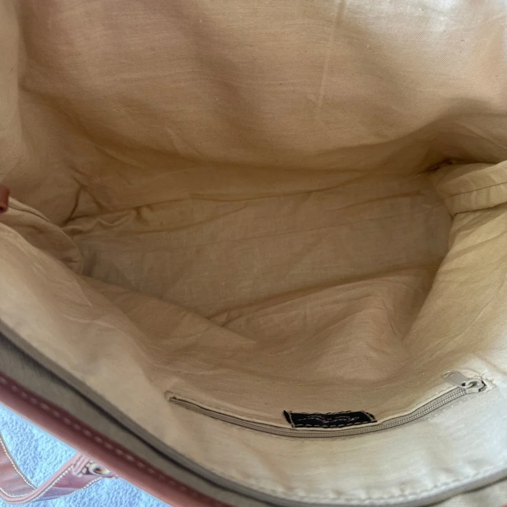 Jackson Canvas Colorblock Tote Bag Brown Olive Tan Dolce Vita‎ Hardware Accent